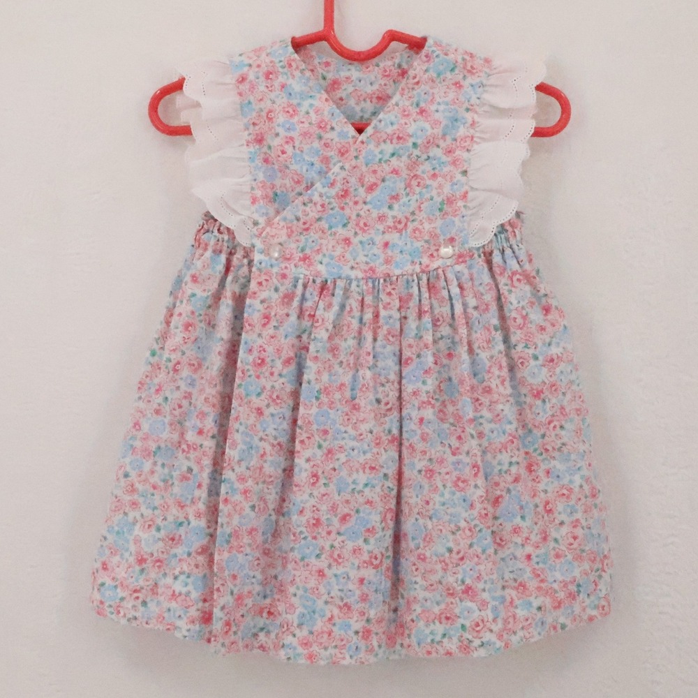 Vintage Plum Pudding Toddler Dress Girls Size 18M Floral Lace Easter Cottage USA - Picture 5 of 9